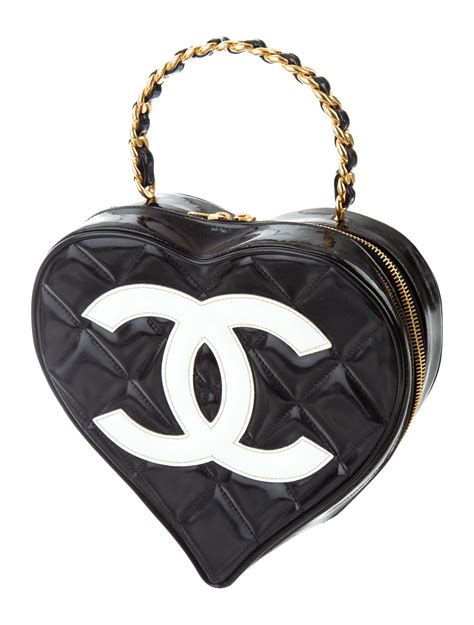 chanel vintage heart purse|Chanel twin heart bag.